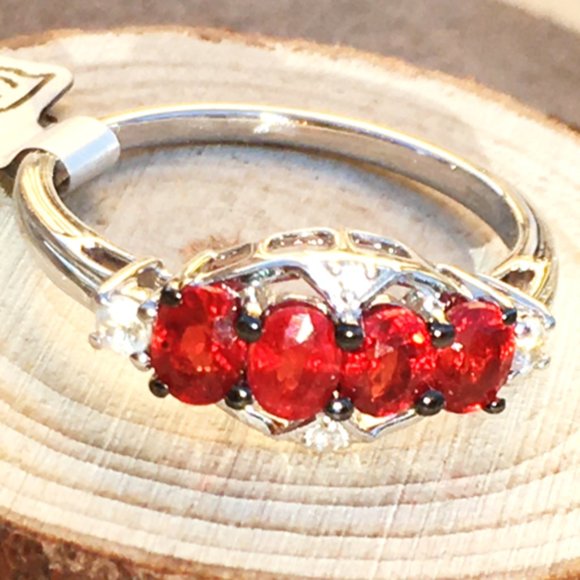 Genuine Ruby Ring 9K White Gold Size 6 Natural Gemstones - Only 1 Available! - Picture 12 of 16